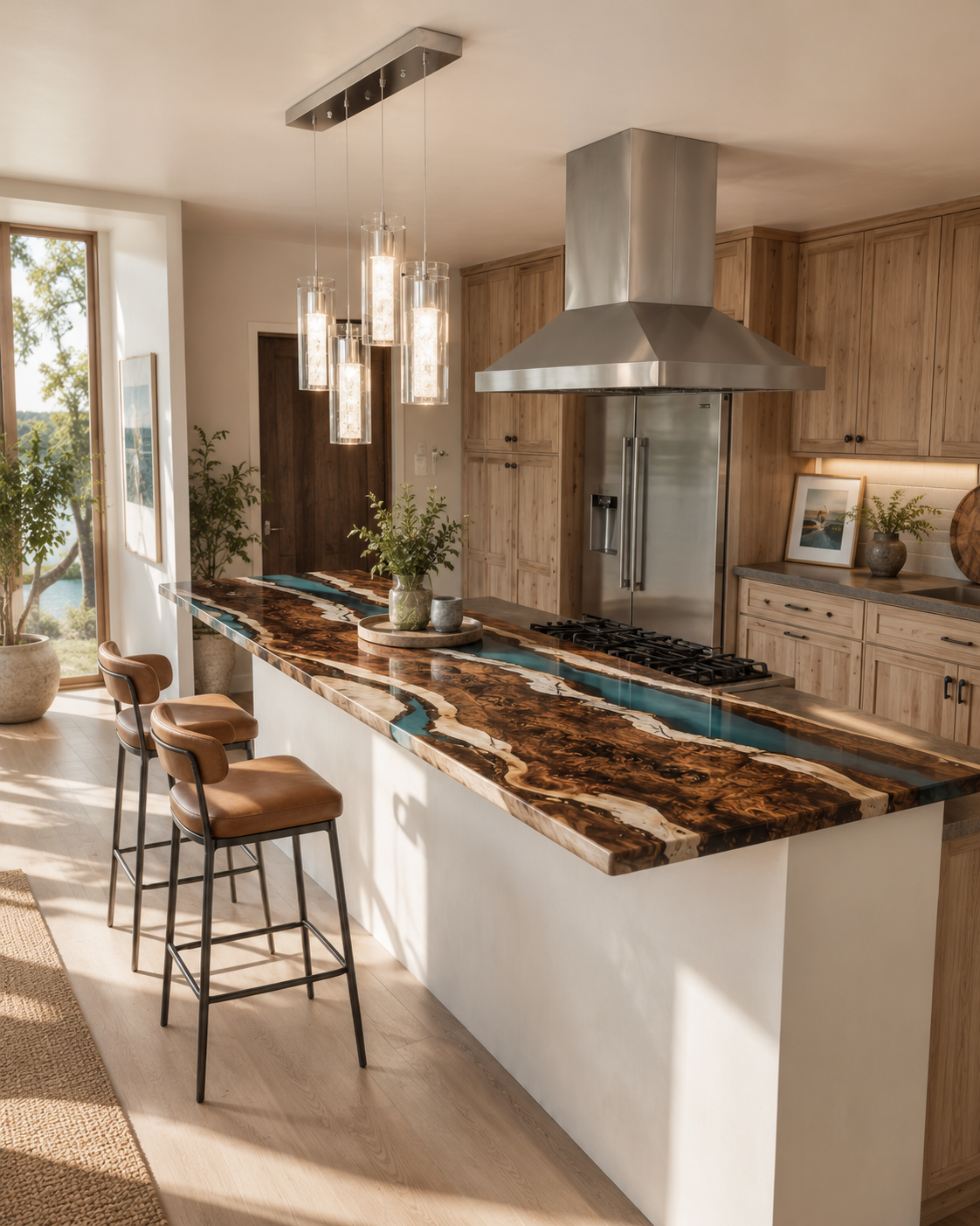 Custom modular kitchen and wood cabinetry design in Lucknow by Luxerwood
